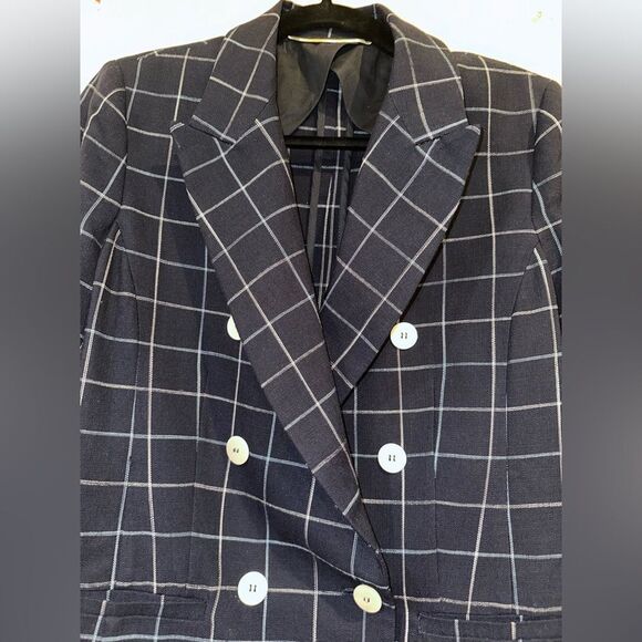 MARELLA by Max Mara Rivalsa Fringe Trimmed Basket Weave Blazer Size 12 - Picture 6 of 11